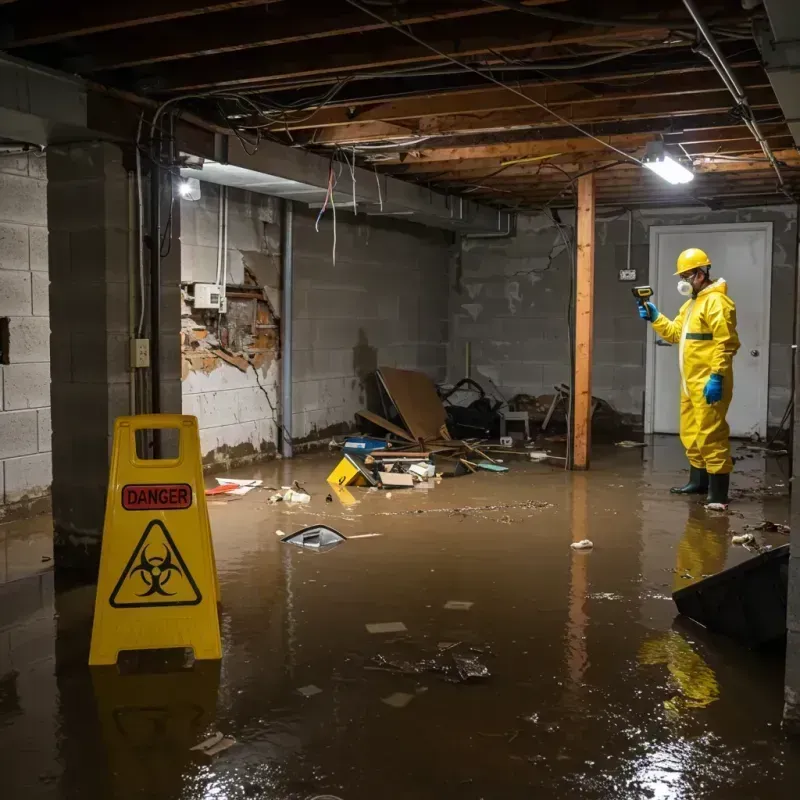 Flooded Basement Electrical Hazard in Coopertown, TN Property